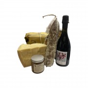 Pacco regalo Grana Padano Salame Vecchia Osteria Lambrusco Zara Red  mostarda mela campanina Nonna Vally